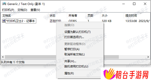 通过打印队列查看